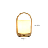 Elegant Portable Rechargeable Wooden Frame Table Lamp #size