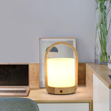 Elegant Portable Rechargeable Wooden Frame Table Lamp Image - 2