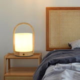 Elegant Portable Rechargeable Wooden Frame Table Lamp Image - 4