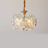 Elegant Purple Floral Glass Chandelier for Living Room Image - 3