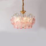 Elegant Purple Floral Glass Chandelier for Living Room Image - 5