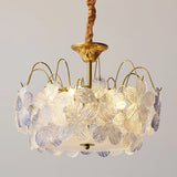 Elegant Purple Floral Glass Chandelier for Living Room Image - 9