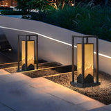 Elegant Rectangular Metal Garden Outdoor Pathway Lamp Image - 11