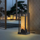 Elegant Rectangular Metal Garden Outdoor Pathway Lamp Image - 9