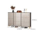 Elegant Rectangular Wood Entryway Beige Shoe Cabinet Image - 36