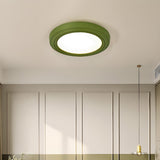 Elegant Resin White Circular LED Flush Mount Light Image - 3