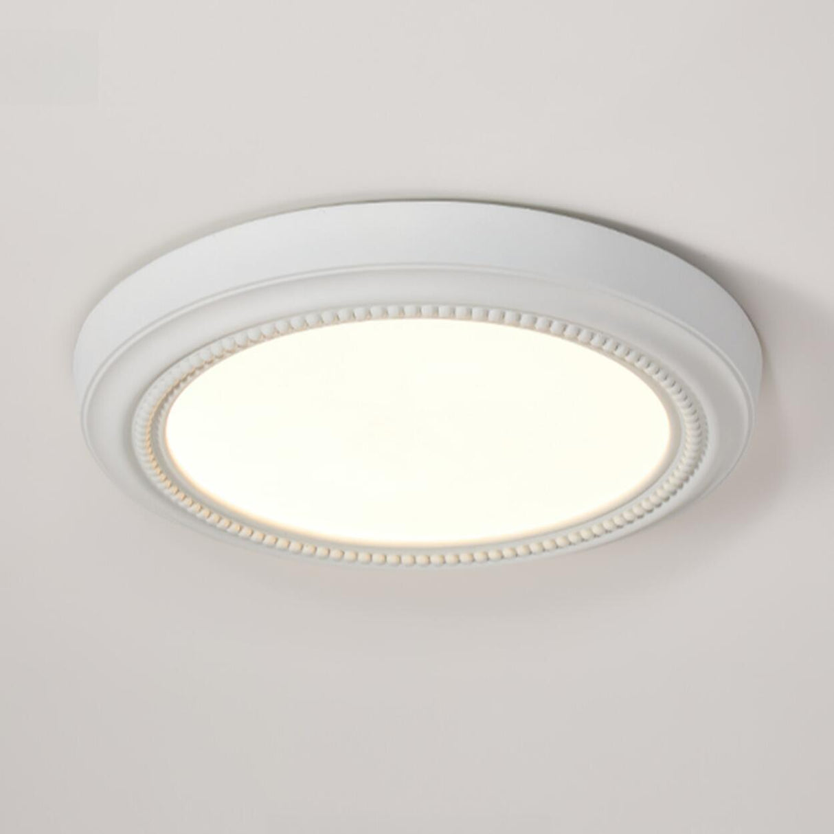 Elegant Resin White Circular LED Flush Mount Light Image - 7