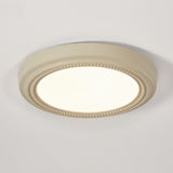 Elegant Resin White Circular LED Flush Mount Light Image - 8