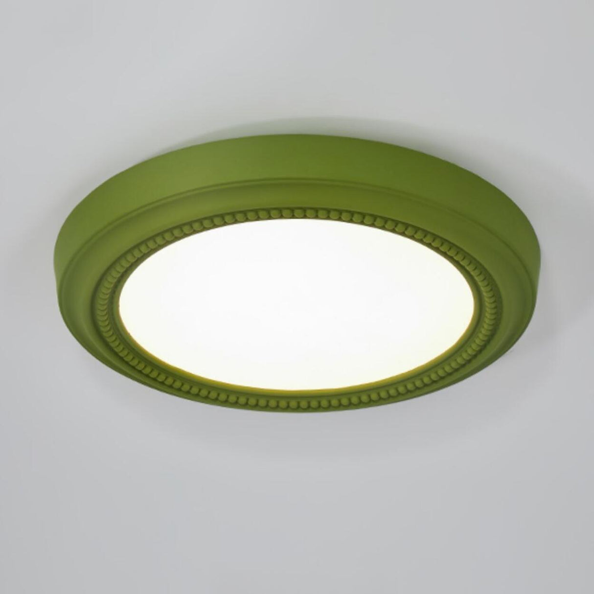 Elegant Resin White Circular LED Flush Mount Light Image - 9