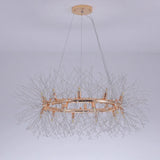 Elegant Ring Firework Crystal Gold Large Chandelier Image - 10