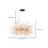 Elegant Ring Firework Crystal Gold Large Chandelier #size