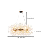 Elegant Ring Firework Crystal Gold Large Chandelier Image - 14