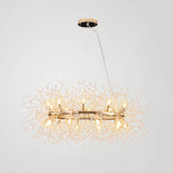 Elegant Ring Firework Crystal Gold Large Chandelier Image - 7