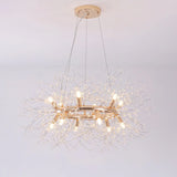 Elegant Ring Firework Crystal Gold Large Chandelier Image - 8