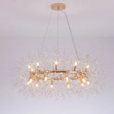 Elegant Ring Firework Crystal Gold Large Chandelier Image - 9