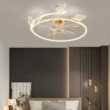 Elegant Ring Hollow Butterfly Ceiling Fan with Light Image - 11