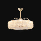 Elegant Ring Remote Gold Crystal Ceiling Fan with Light Image - 11