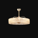 Elegant Ring Remote Gold Crystal Ceiling Fan with Light Image - 8