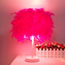 Elegant Romantic Feather Shade Decorative Table Lamp Image - 13