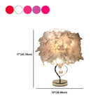 Elegant Romantic Feather Shade Decorative Table Lamp Image - 16