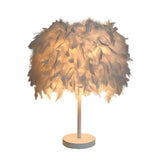 Elegant Romantic Feather Shade Decorative Table Lamp Image - 5