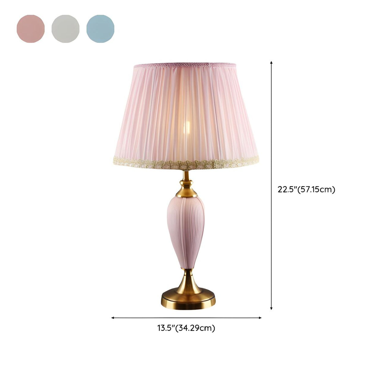 Elegant Romantic Pink Vase Base LED Metal Table Lamp 