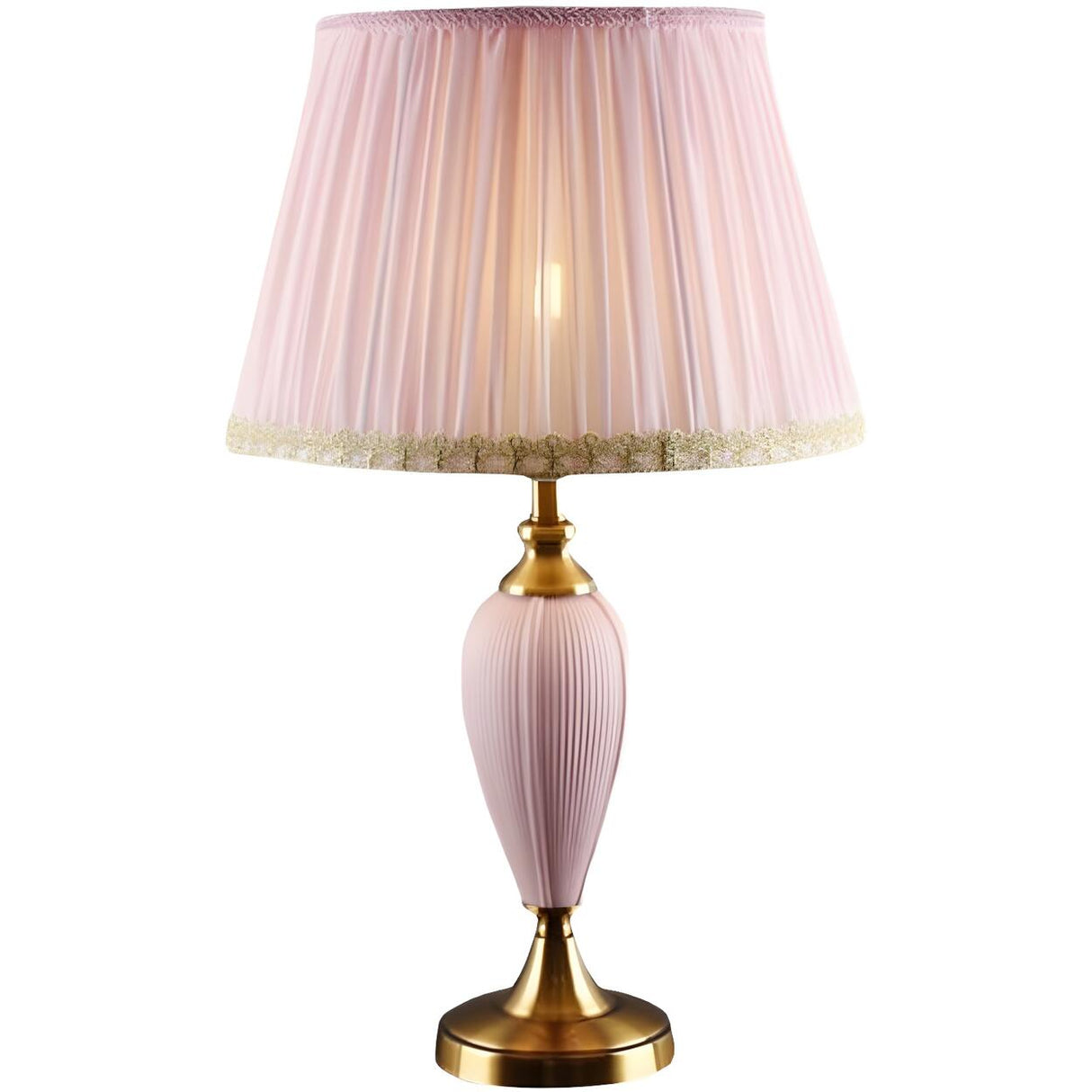 Elegant Romantic Pink Vase Base LED Metal Table Lamp Image - 8