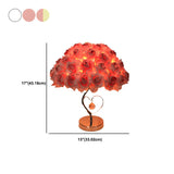 Elegant Romantic Rose Tree Heart Accent Table Lamp #size