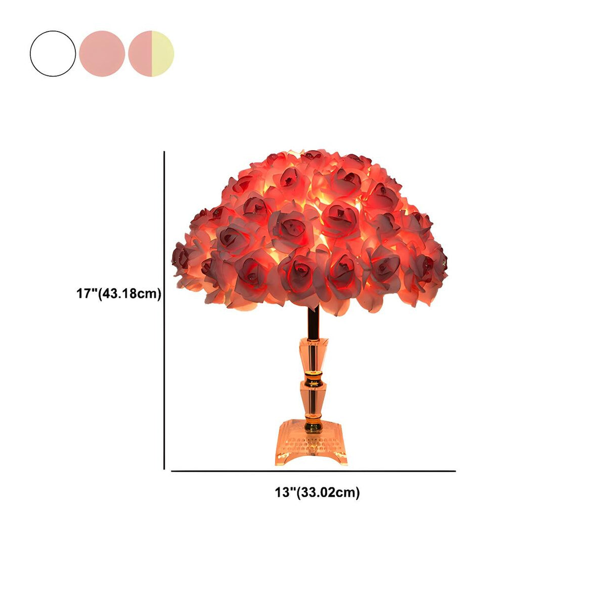 Elegant Romantic Rose Tree Heart Accent Table Lamp Image - 17