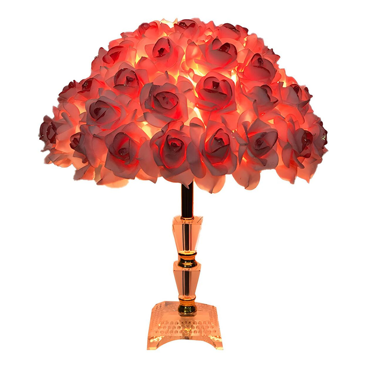 Elegant Romantic Rose Tree Heart Accent Table Lamp Image - 5