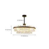 Elegant Round 2-Tiers Crystal Living Room Black Chandelier Image - 12