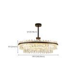 Elegant Round 2-Tiers Crystal Living Room Black Chandelier Image - 13