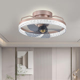 Elegant Round 5 Grey Blade Modern Ceiling Fan Light Image - 1