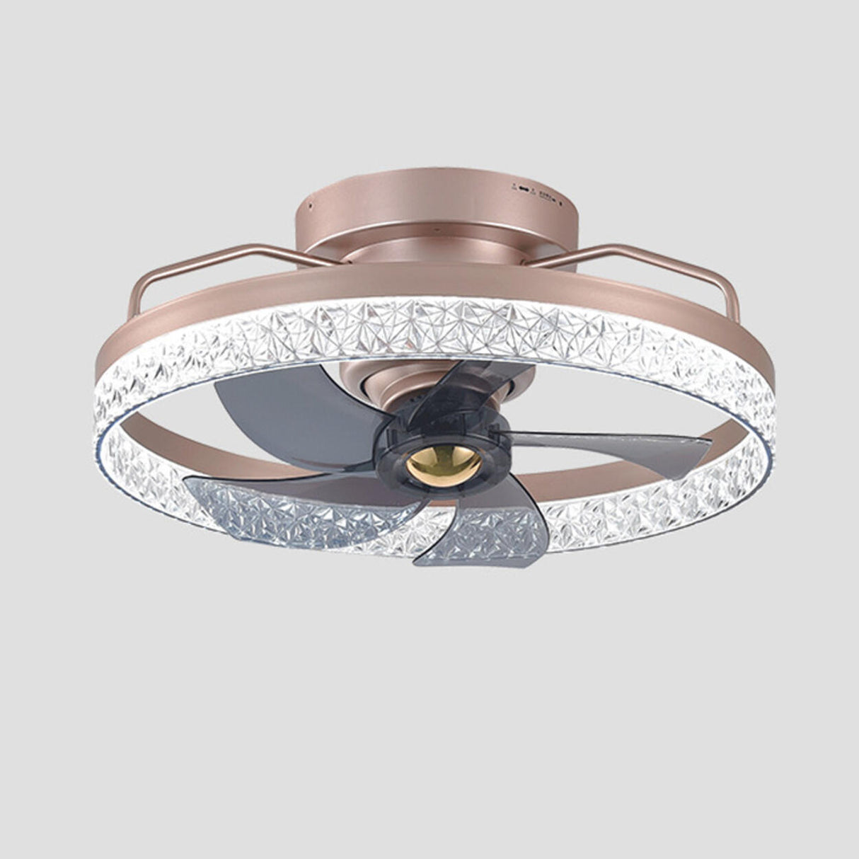 Elegant Round 5 Grey Blade Modern Ceiling Fan Light Image - 11