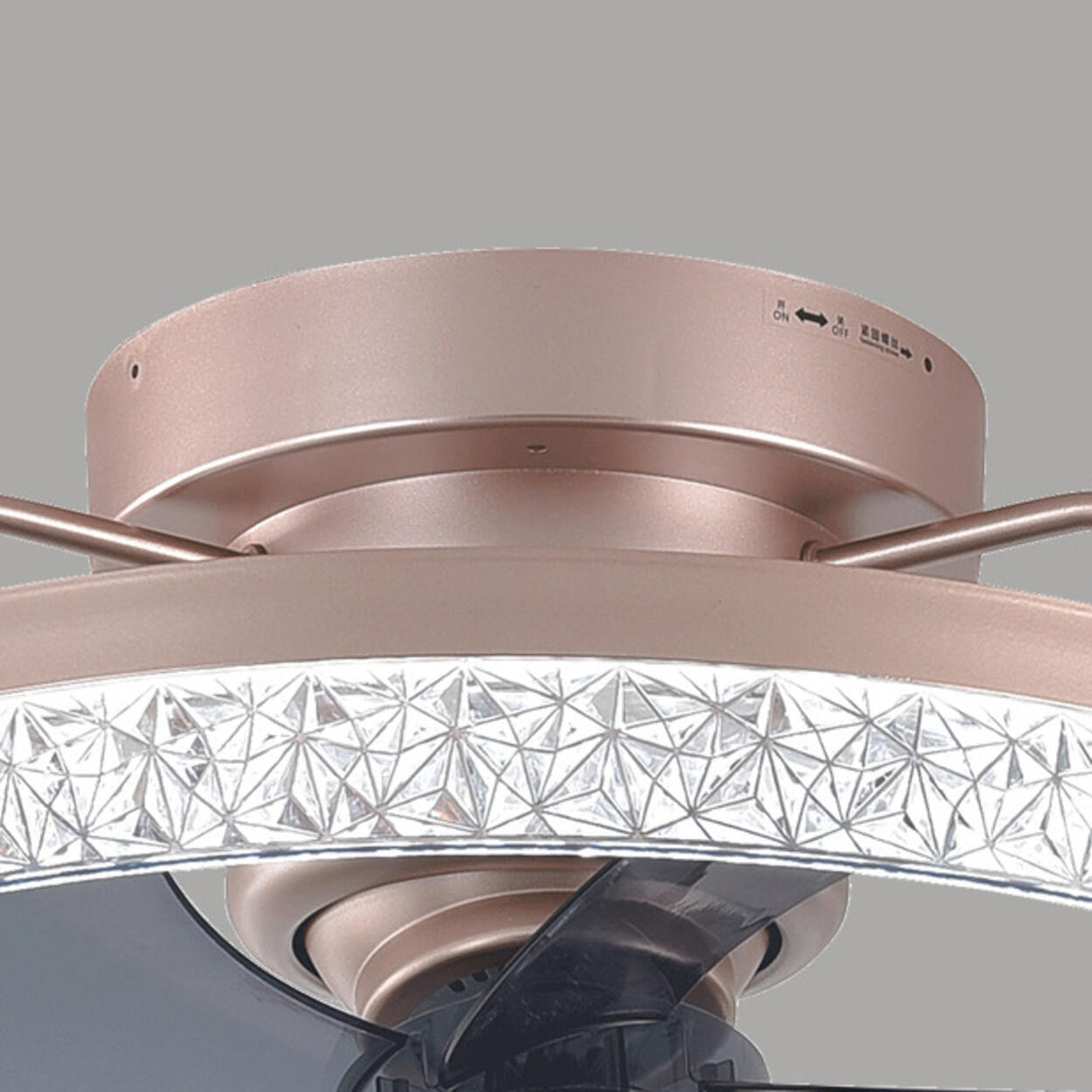 Elegant Round 5 Grey Blade Modern Ceiling Fan Light Image - 12