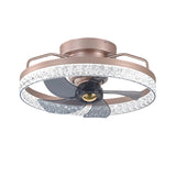 Elegant Round 5 Grey Blade Modern Ceiling Fan Light Image - 5