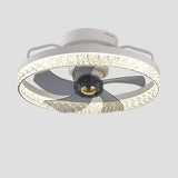 Elegant Round 5 Grey Blade Modern Ceiling Fan Light Image - 6