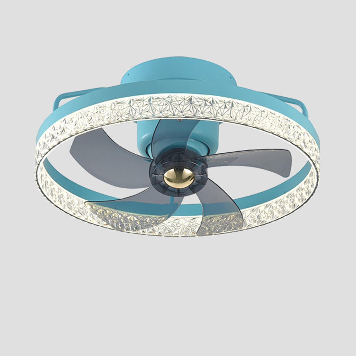 Elegant Round 5 Grey Blade Modern Ceiling Fan Light Image - 7