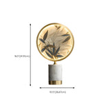 Elegant Round Bamboo Design Marble Base Table Lamp #size