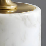 Elegant Round Bamboo Design Marble Base Table Lamp Image - 6