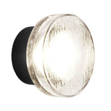 Elegant Round Black and Clear Glass Vanity Wall Light  Image - 5