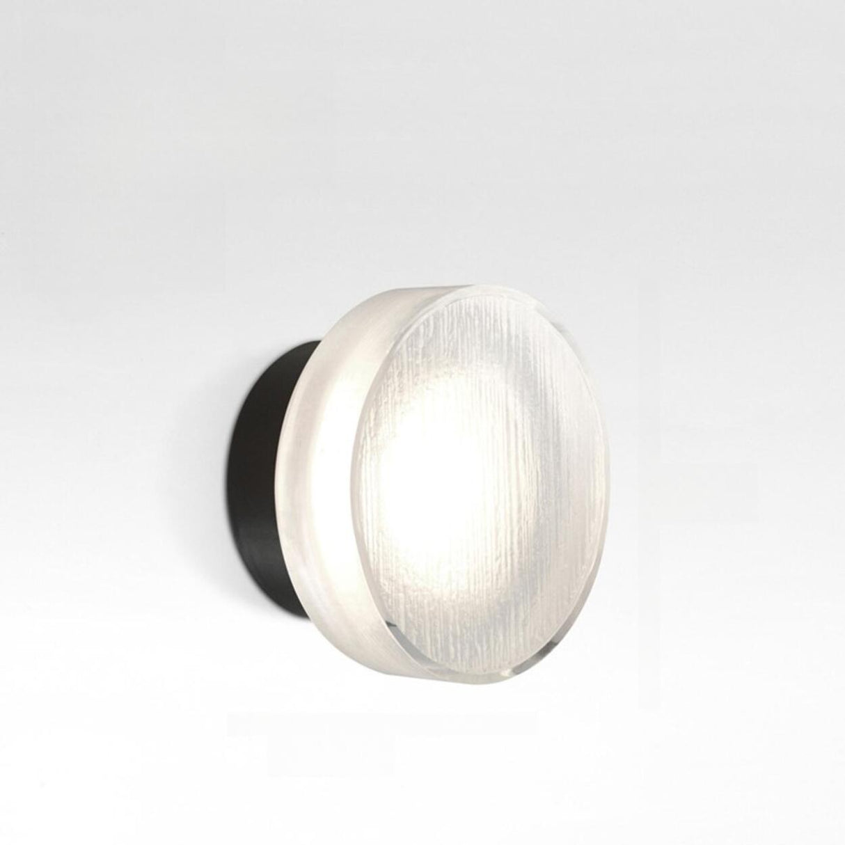 Elegant Round Black and Clear Glass Vanity Wall Light  Image - 7