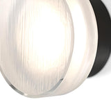 Elegant Round Black and Clear Glass Vanity Wall Light  Image - 9