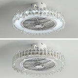 Elegant Round Bladeless Crystal Ceiling Fan with Light Image - 6