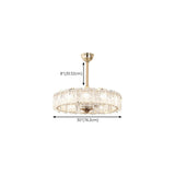 Elegant Round Crystal Chandelier Ceiling Fan Light Image - 23