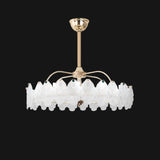 Elegant Round Crystal Decor Chandelier Fan with Light Image - 11