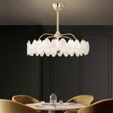 Elegant Round Crystal Decor Chandelier Fan with Light Image - 3