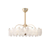 Elegant Round Crystal Decor Chandelier Fan with Light Image - 5