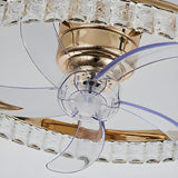 Elegant Round Crystal Modern Ceiling Fan with Light Image - 12