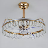 Elegant Round Crystal Modern Ceiling Fan with Light Image - 19